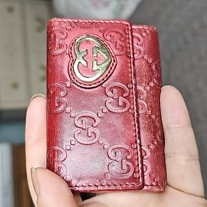Gucci★素敵！Heart Leather Guccissima Key Charm Gucci Guccissima Heart Keychain - Pink Keychains